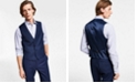 Calvin Klein Men's X-Fit Slim-Fit Stretch Blue Birdseye Suit Vest